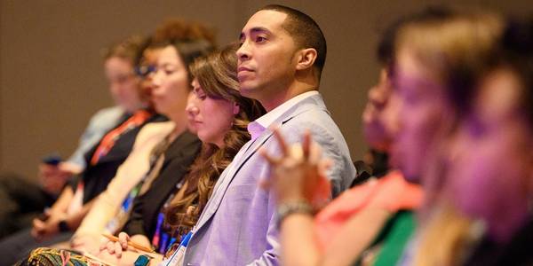 Snapshot of attendees attending a session